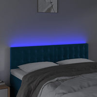 Testiera a LED Blu Scuro 144x5x78/88 cm in Velluto 3122098