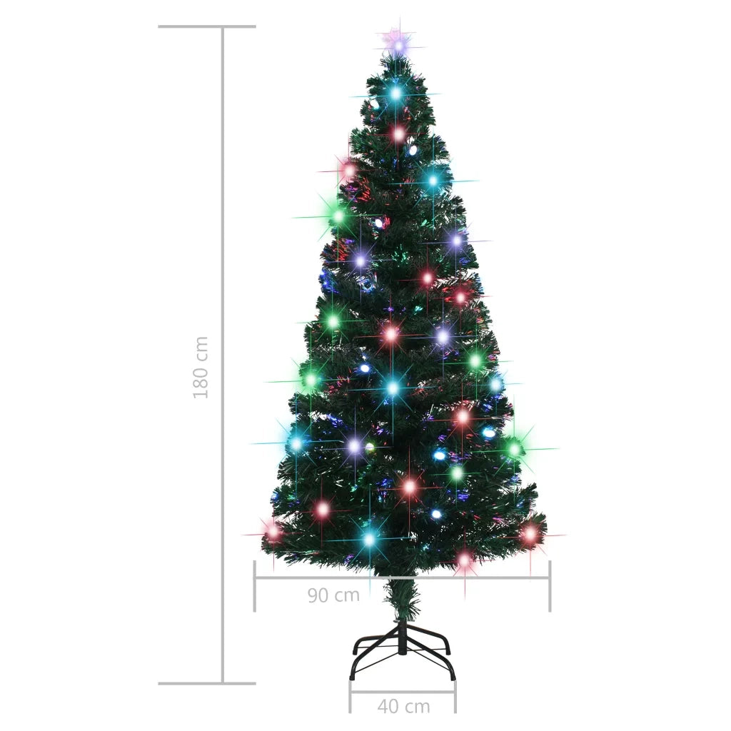 Albero di Natale Preilluminato con Supporto e LED 180 cm Fibra Ottica 284302