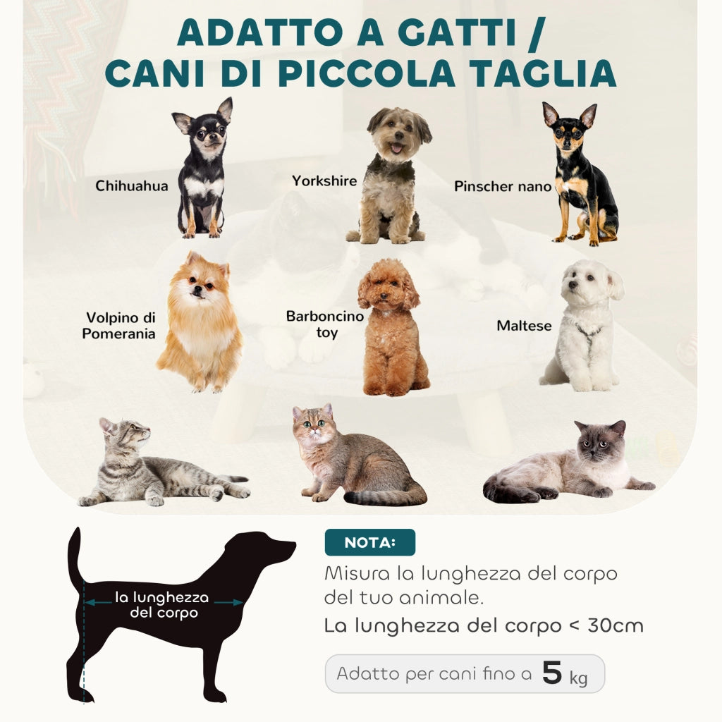Cuccia Divanetto per Cani e Gatti Sfoderabile ¨C Minimal ¨C Grigio 47x40x20 cm