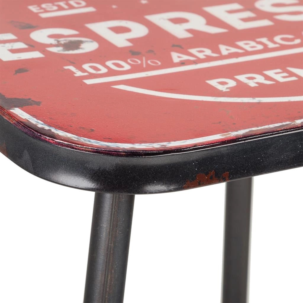 Sgabello in metallo 38x38x45 rosso