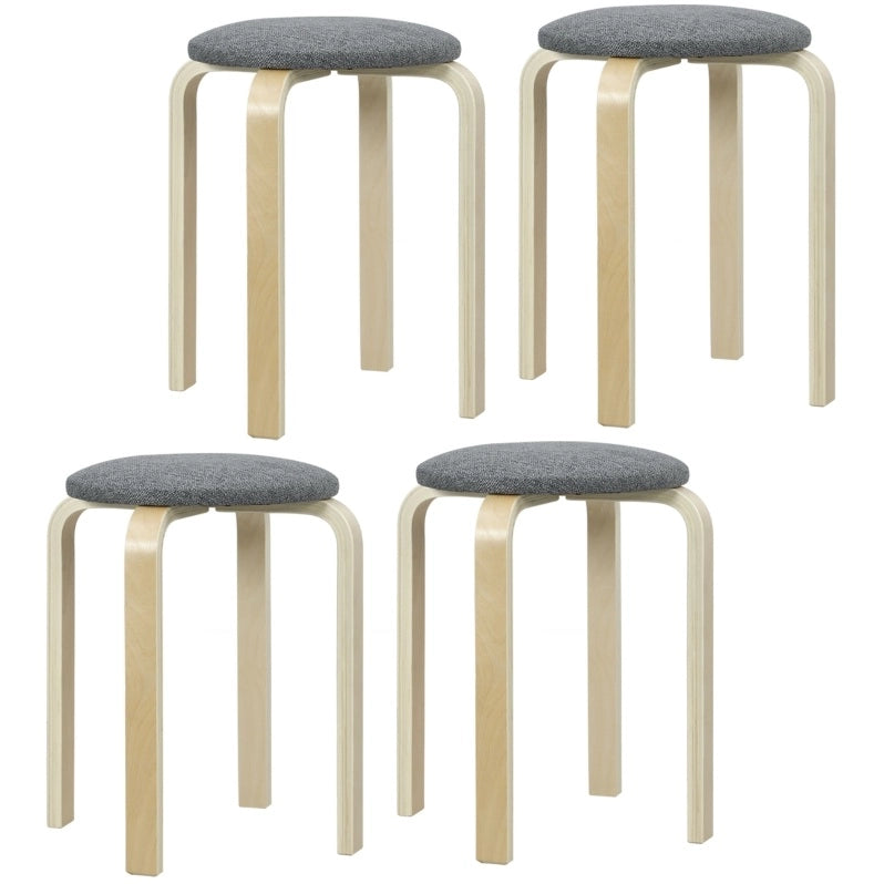 Set di 4 sgabelli impilabili grigi in legno