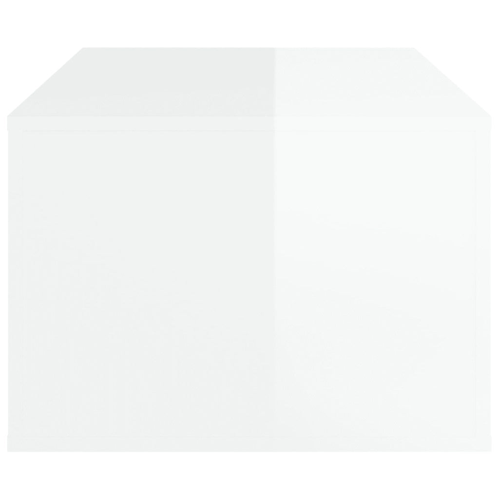 Tavolino Salotto Bianco Lucido 100x50,5x35 cm Legno Multistrato