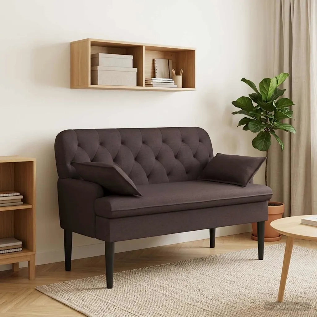 Loveseat con bottoni imbottiti Marrone Scuro 111 x 68 x 80 cm 42041800