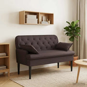 Loveseat con bottoni imbottiti Marrone Scuro 111 x 68 x 80 cm 42041800