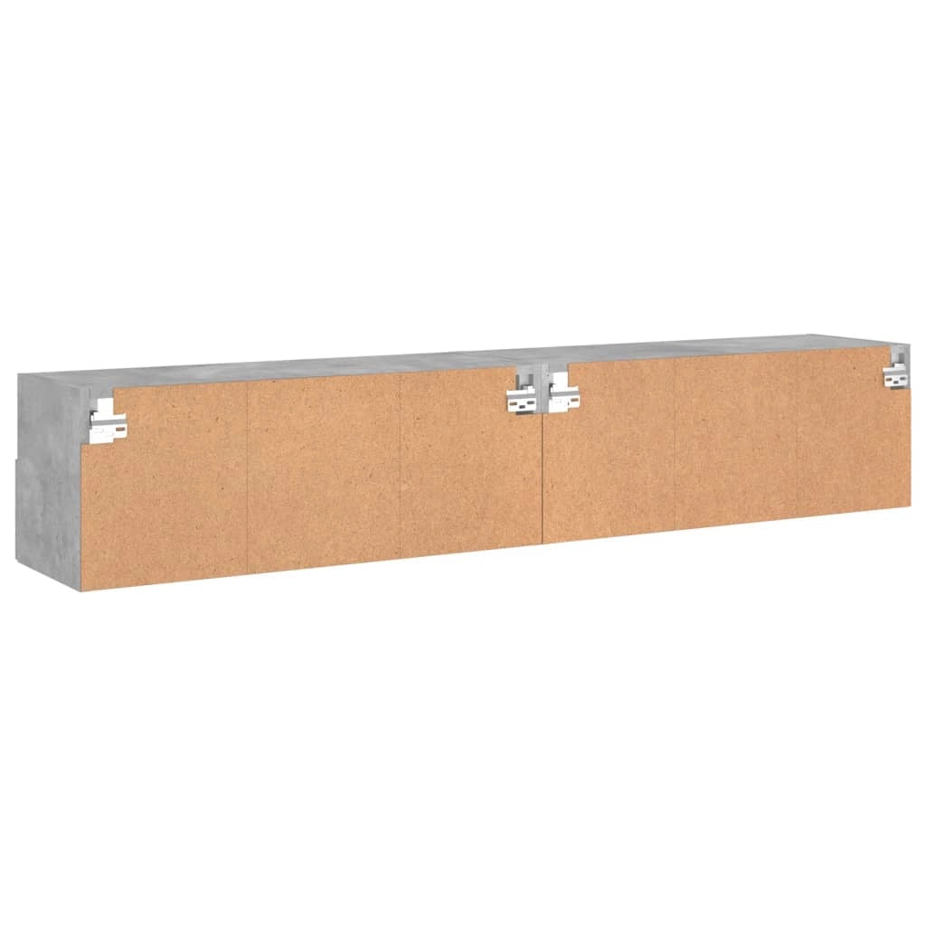 Mobile TV multimediale da parete mensola TV credenza TV per sala da pranzo soggiorno camera da letto 2 pezzi 80 x 30 x 30 cm legno ingegnerizzato grigio 02_0028932