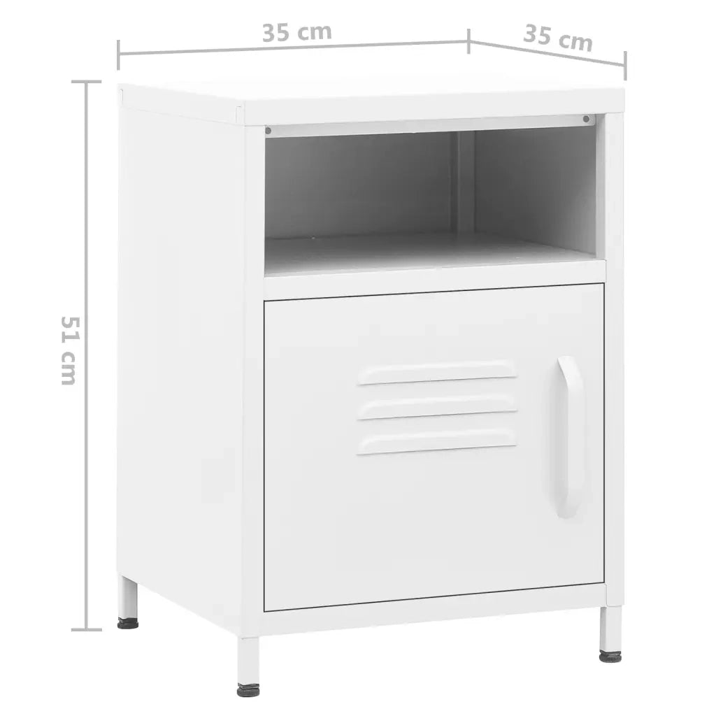 Comodino Bianco 35x35x51 cm in Acciaio cod mxl 57358