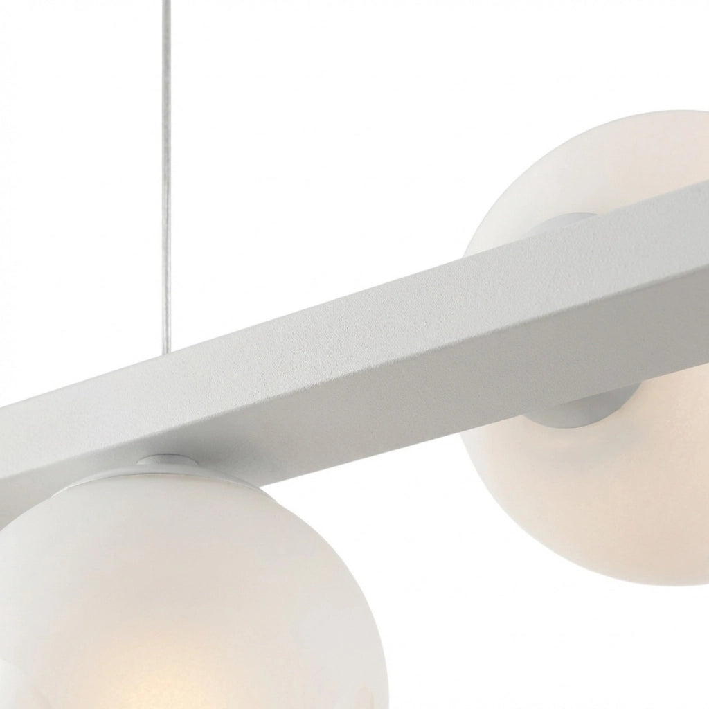 Lampadario Contemporaneo Adrian Metallo Bianco Cromo 6 Luci E14