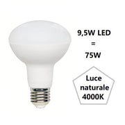 LAMPADINA REFLECTOR R80 A LED 9,5W LUCE NATURALE 4000K 1055 LUMEN E27 BOT