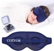 Slaapmasker 3D con riempimento 100% buio per laterali con auricolari in silicone occhialino da sonno morbido per aereo, blu oceano, occhialino da sonno con cintura elastica regolabile per adulti e bambini