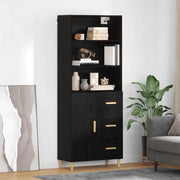Credenza Rovere Nero 69,5 x 32,5 x 180 cm Legno multistrato