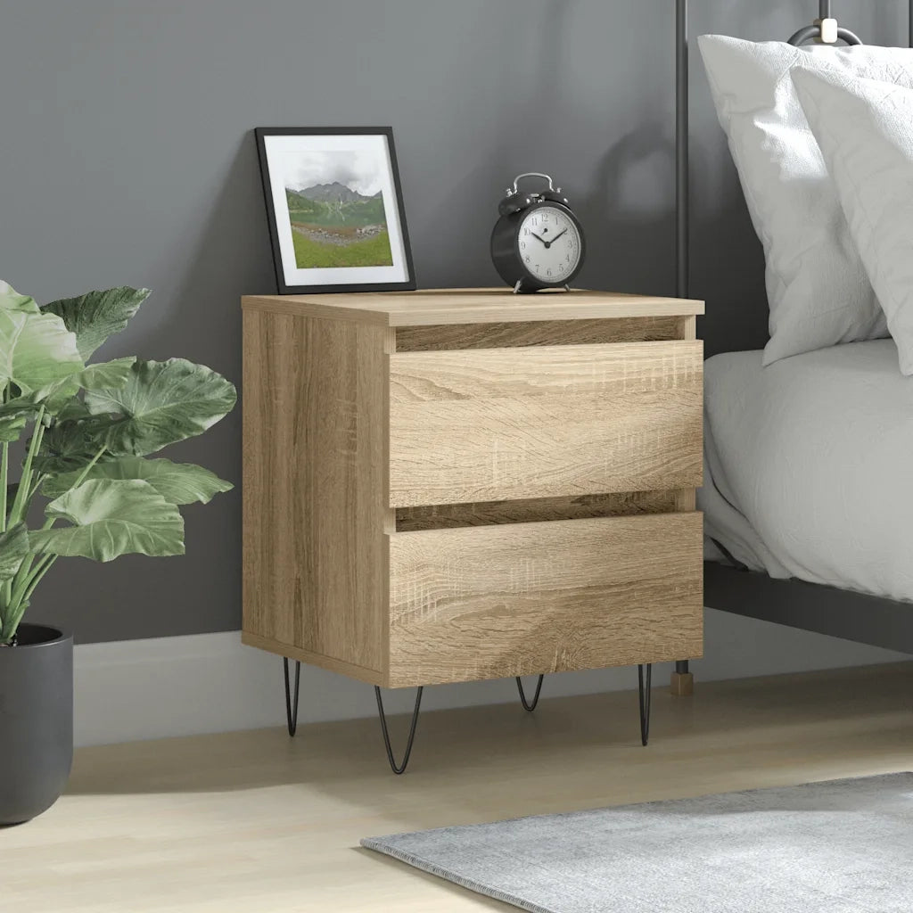 Comodino-Tavolino da notte Rovere Sonoma 40x35x50 cm in Legno Multistrato 778796