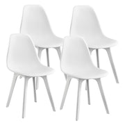 [en.casa] Sedie per Sala da Pranzo Design 83 x 54 x 48 cm Set di 4 Pezzi Plastica Bianco