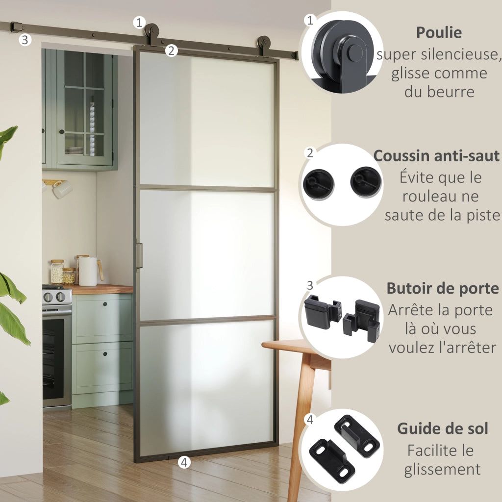 Guida scorrevole per ante ¨C zephmum ¨C 100x200 cm