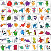 Tatuaggi temporanei per bambini - Spazi/Dinosauri - 4,5 x 4,5 cm