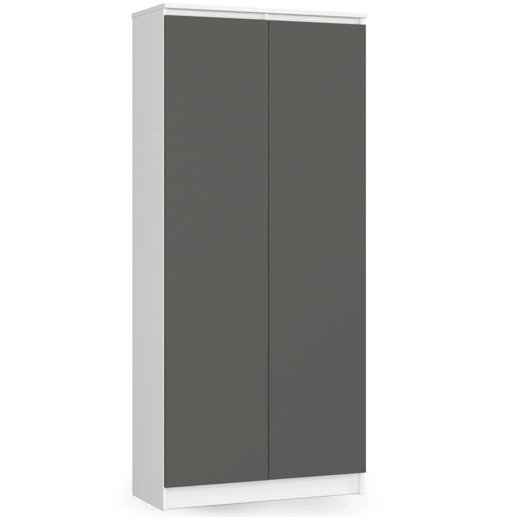 Armadio da ufficio AKORD R80 Bianca 80 cm 2 ante inserto frontale Grigio Grafite 80x35x180 cm