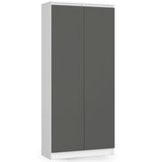 Armadio da ufficio AKORD R80 Bianca 80 cm 2 ante inserto frontale Grigio Grafite 80x35x180 cm