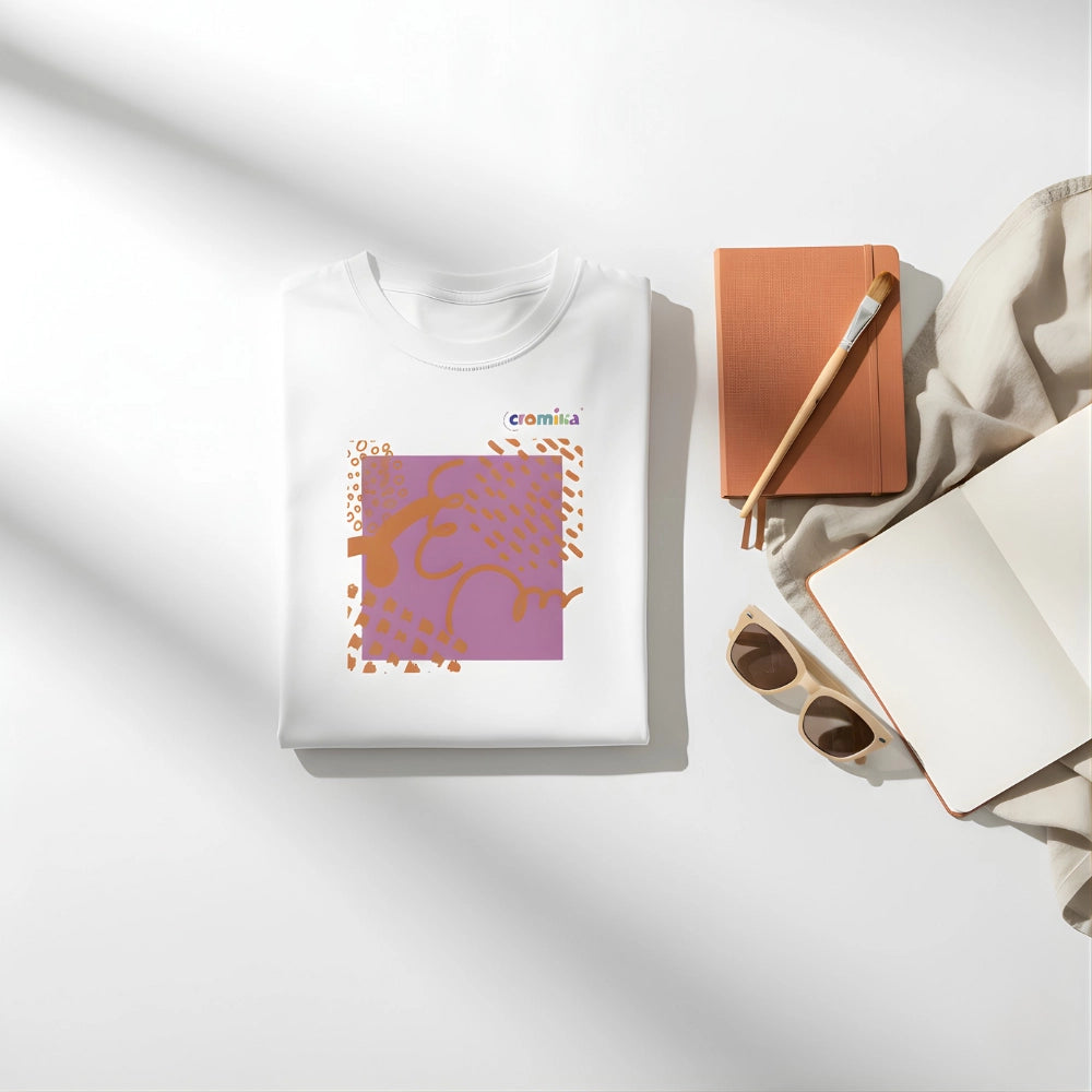 T-shirt cromika arte e colore in cotone naturale *** misura large - l, modello soft chaos, confezione 1