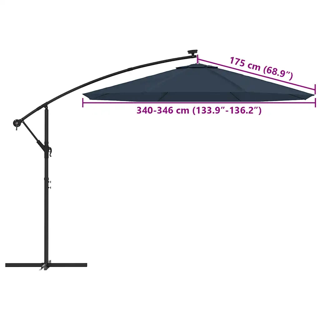 Telo di Ricambio per Ombrellone Bianco Blu 350 cm 313812