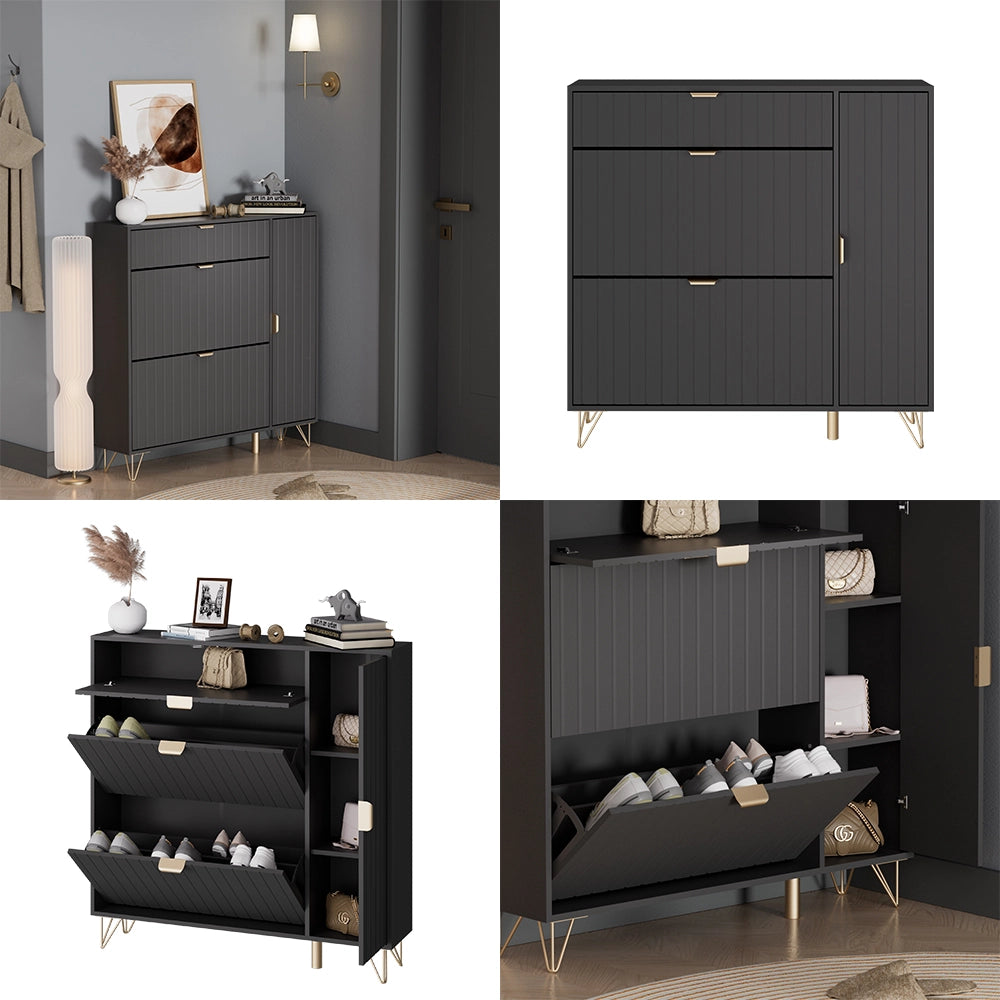 Vicco Mobile porta scarpe Nero 108 x 107.5 cm
