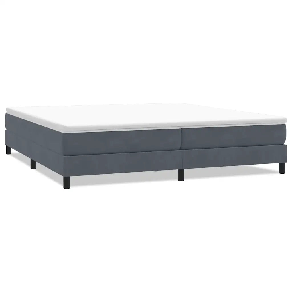 Letto a Molle senza Materasso Grigio Scuro 200x210 cm Velluto 3315844