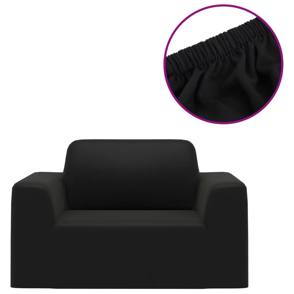 Fodera Elasticizzata per Divano in Jersey di Poliestere Nero CFW4225194