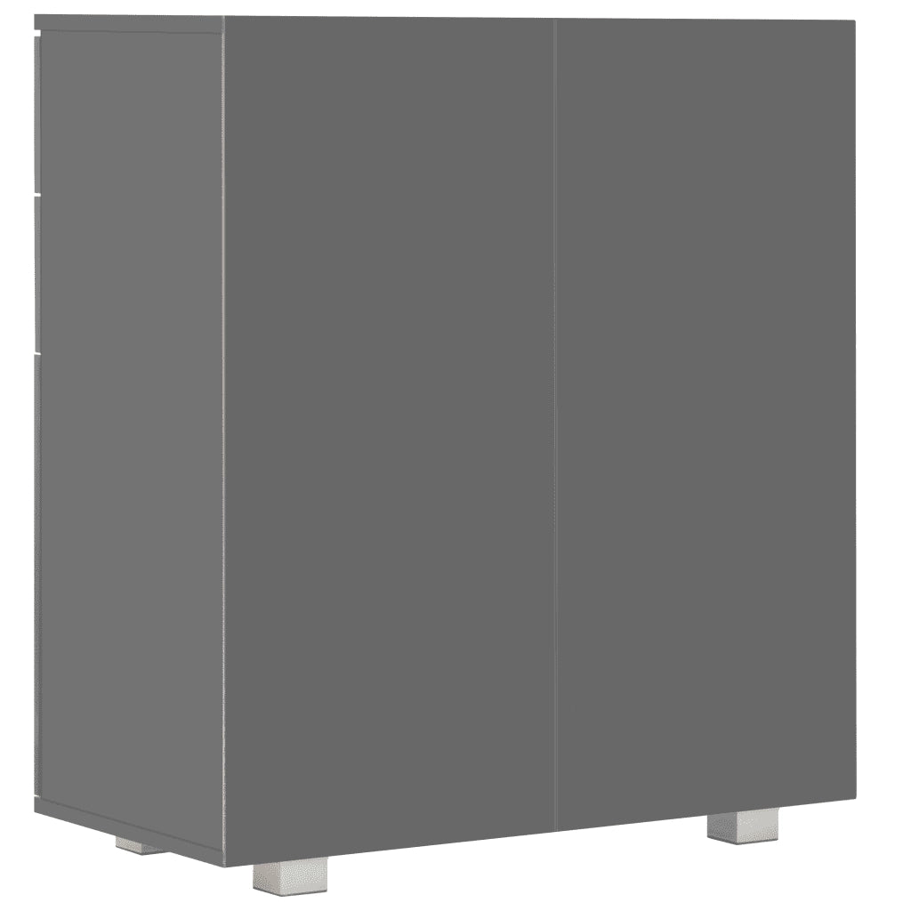 Credenza con Finitura-Buffet-Armadio da cucina Lucida Grigia 71x35x80 cm in Truciolato