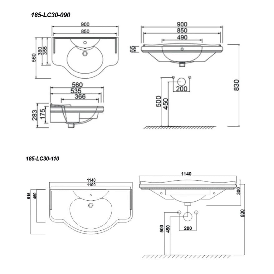 Consolle in ceramica LINPH modello LC30 cm 110 x 61