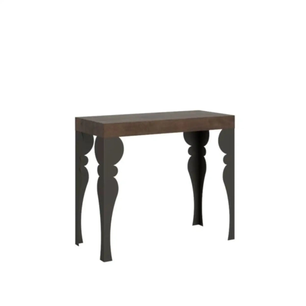 Consolle allungabile 90x40/196 cm Paxon Small noce gambe antracite