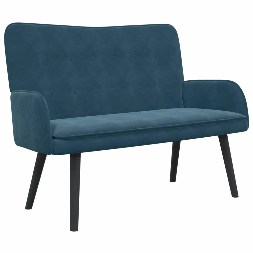 Sofa a Due Posti Blu 115 x 61 x 87 cm Velluto 42028921