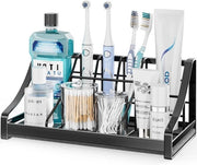 Organizzatore per Spazzolini da Denti con 7 Scomparti per Vasca da Bagno e Lavello Cucina - Ospita Spazzolini da Denti Elettrici e Contenitori per Dentifricio - Accessori per Vasca da Bagno con Ripiano di Stoccaggio