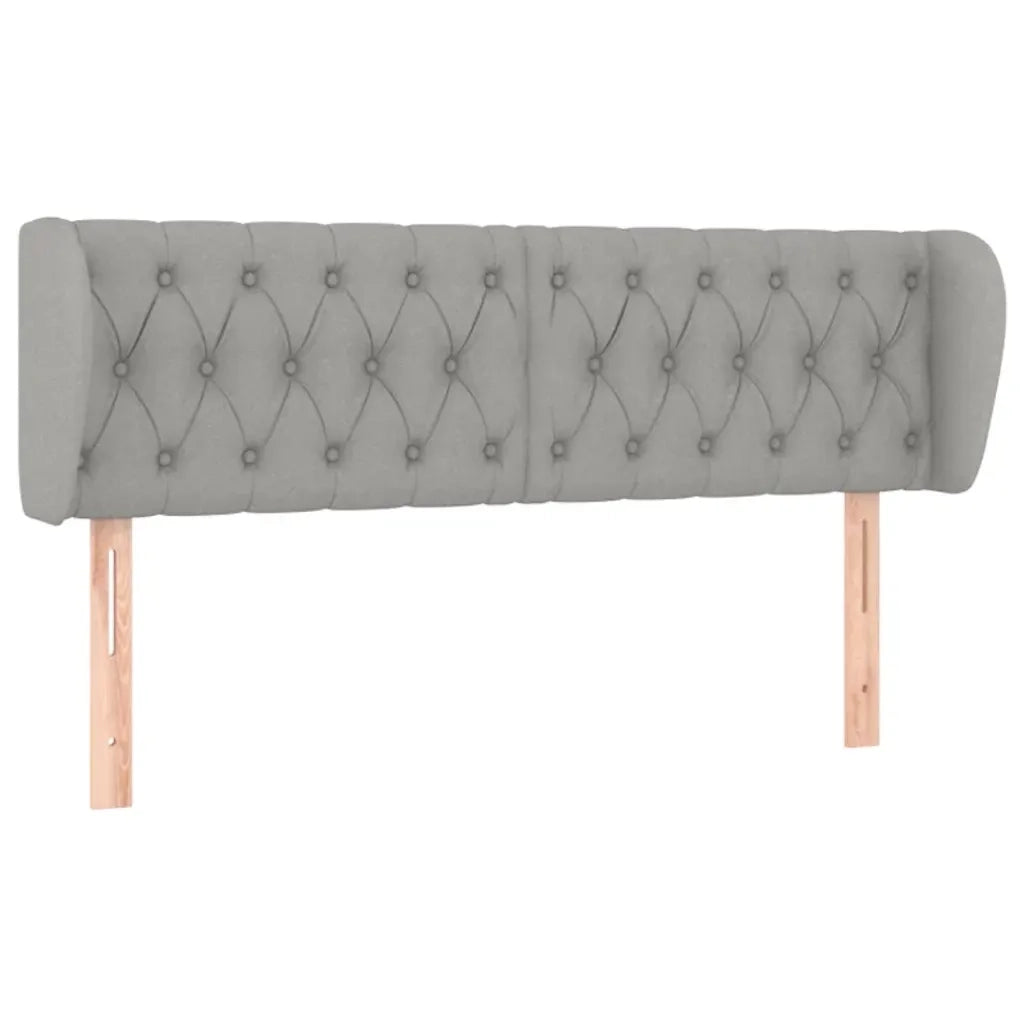 Testiera | Testata ad Orecchio Grigio Chiaro 147x23x78/88 cm in Tessuto