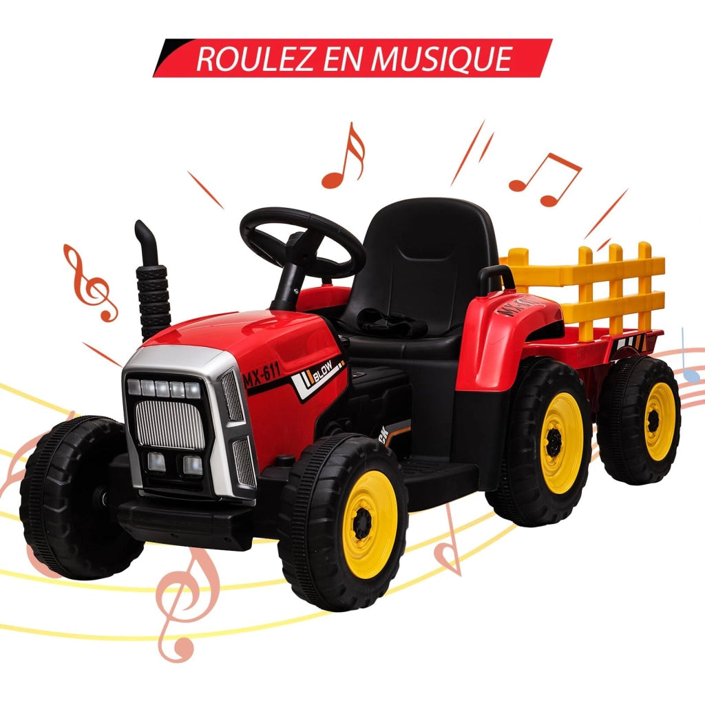 Trattore Elettrico per Bambini 12V con Rimorchio; Telecomando 2