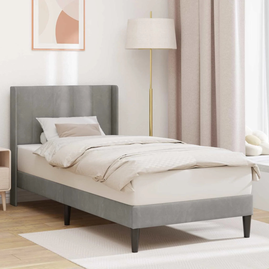 Struttura del letto Grigio Chiaro 80 x 200 cm Velluto