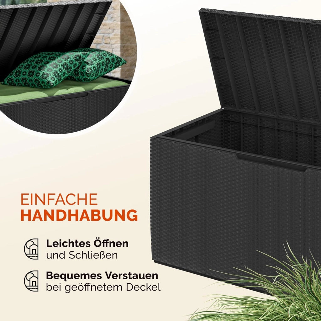 Keter Box Contenitore Marvel Plus 220kg in Rattan con Maniglie Smart Click System Cassapanca da Giardino Esterno