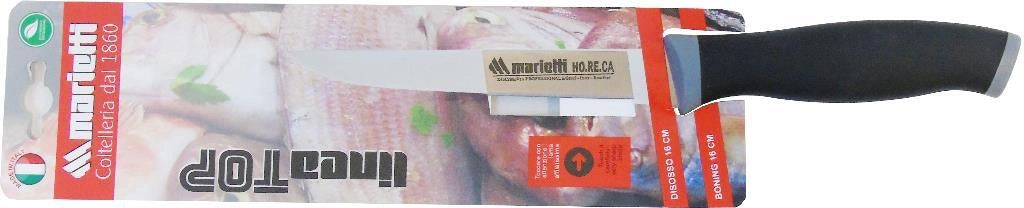 Coltello per disosso con manico nero lama da 16 cm marietti
