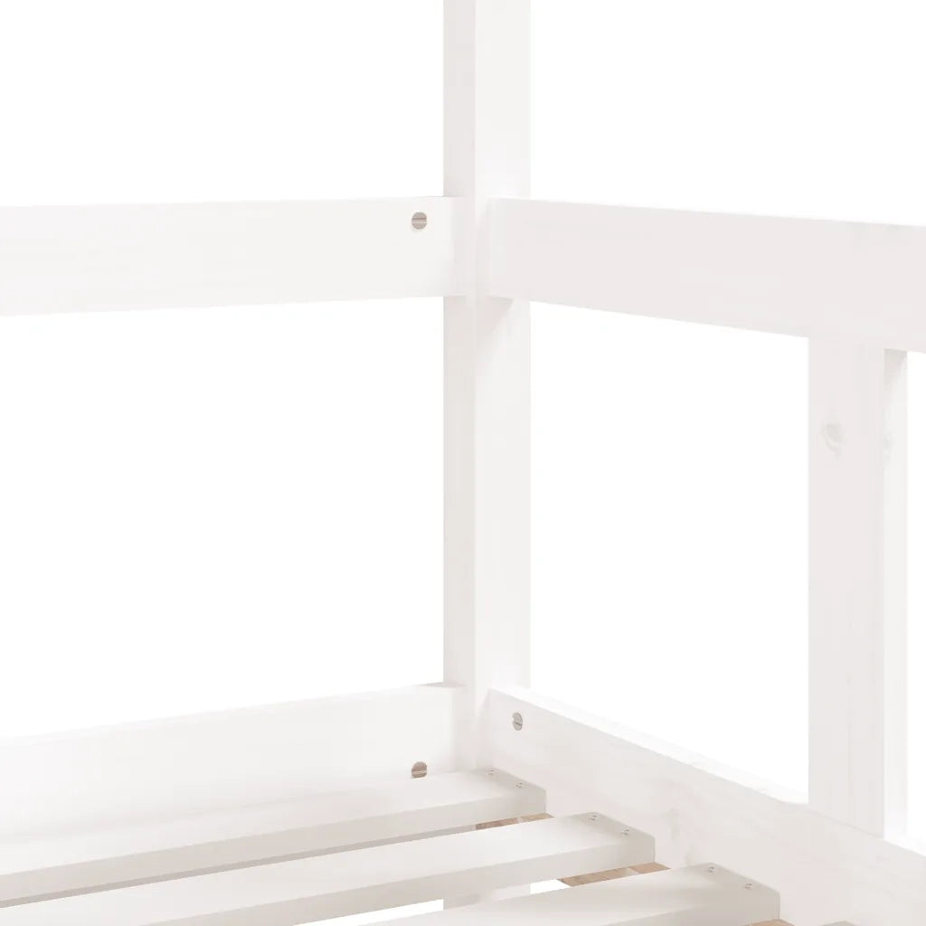 Giroletto per Bambini-Struttura Letto Bambini Bianco 70x140cm in Legno Massello di Pino 639554