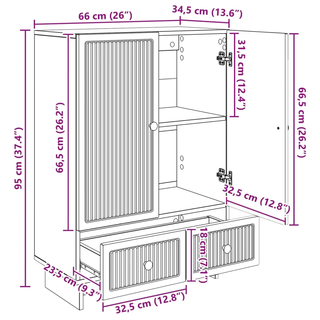 Credenza Legno vecchio 66 x 34,5 x 95 cm Legno ingegnerizzato 893983