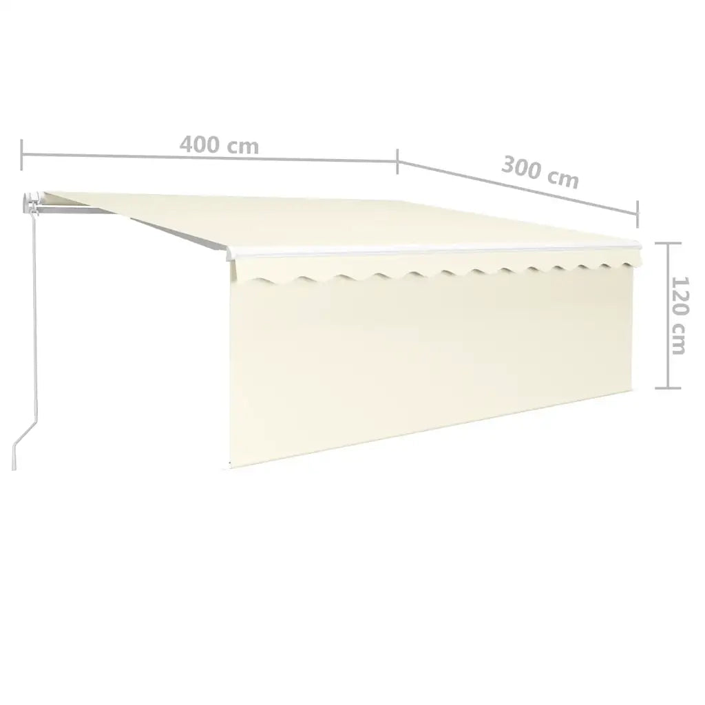 Tenda da Sole Retrattile Manuale con LED 4x3 m Crema 3069302