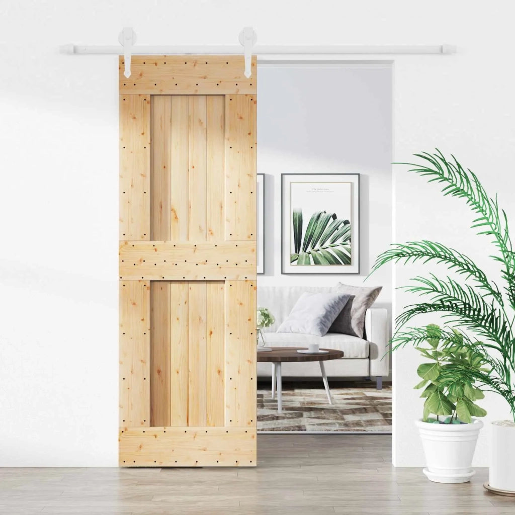 Porta scorrevole Naturale e Bianco 70 x 210 cm