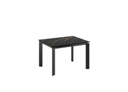 Tavolo Allungabile Frame 80x120-170x75 cm Top in Ceramica Marmo Portoro Nero Opaco