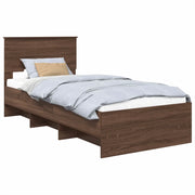 Letto singolo | Letto per adulti | Struttura del letto con testiera Rovere Marrone 80 x 200 cm