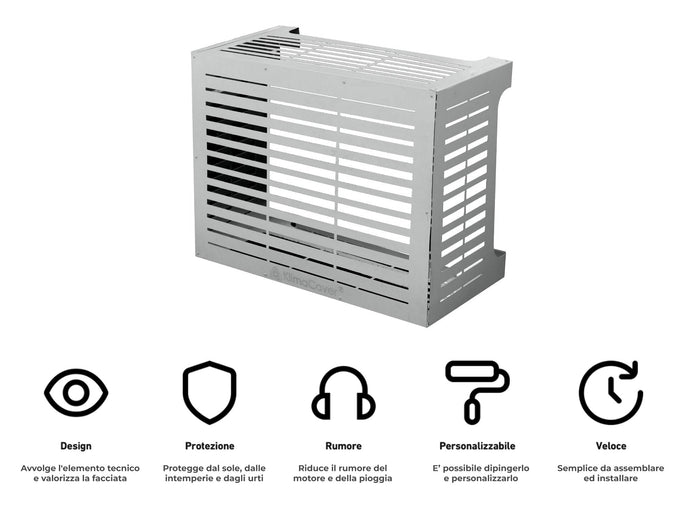Copri Condizionatore 96x52x82 cm in Alluminio Classic L Bianco