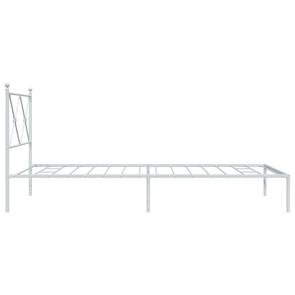 Giroletto con Testiera Metallo Bianco 100x190 cm 376545