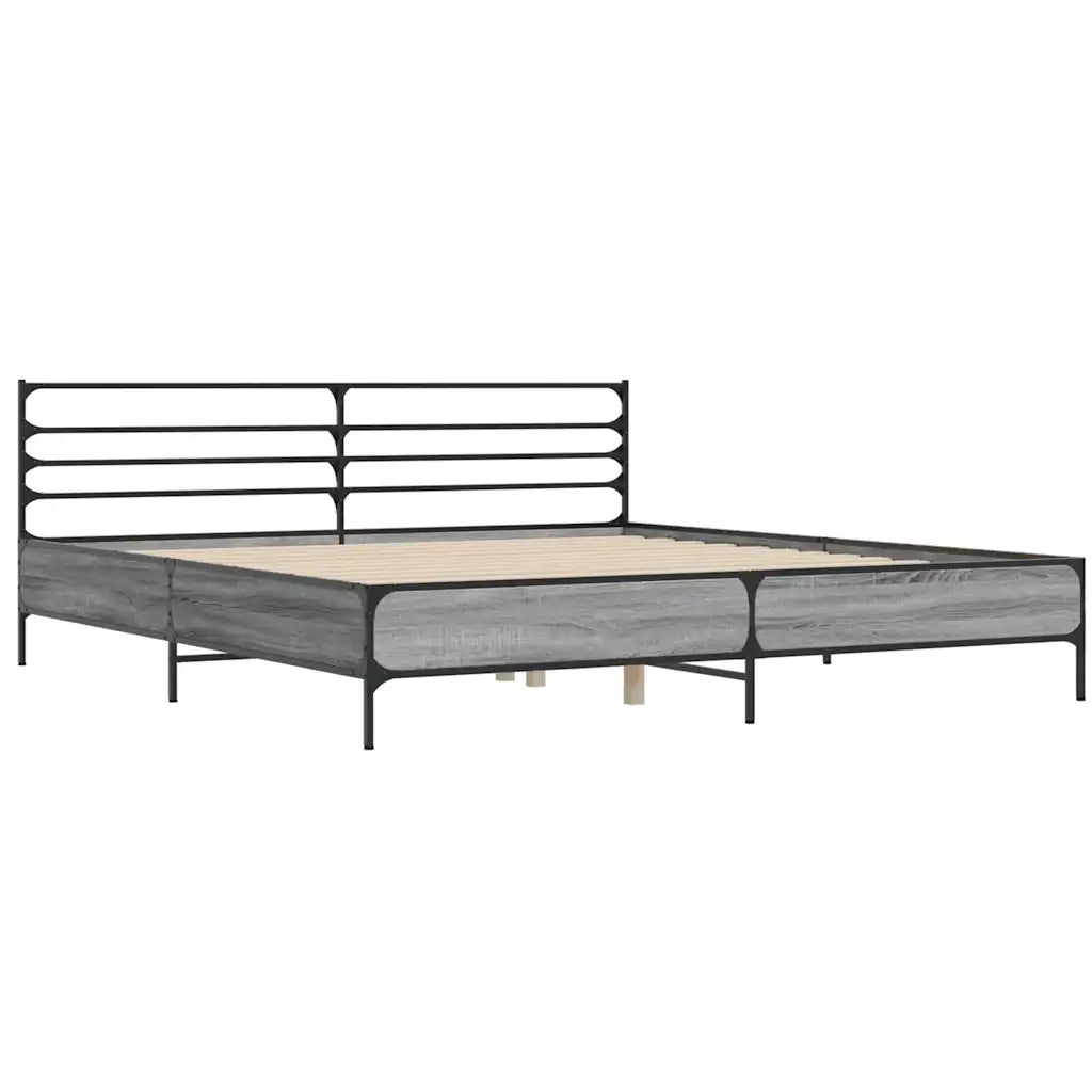 Giroletto Grigio Sonoma 180x200 cm in Legno Multistrato Metallo 3280060