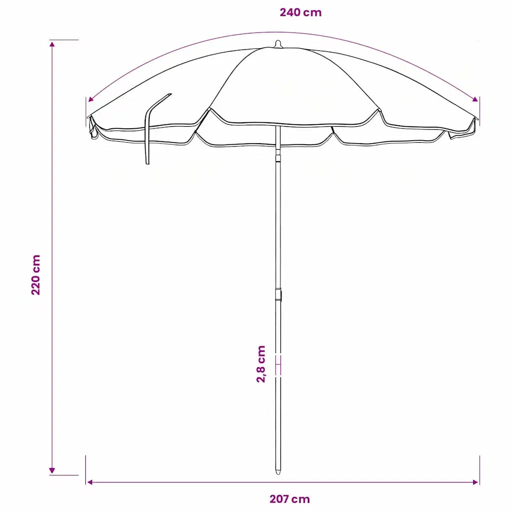 Ombrello | Parasolne da Spiaggia Mimetico 206 x 206 x 212 cm