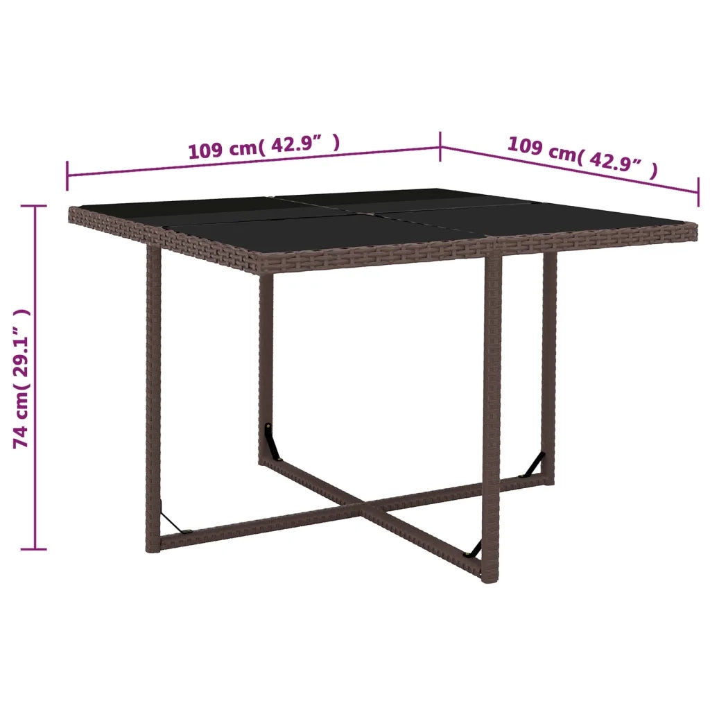 Set da Pranzo da Giardino 5 pz con Cuscini Polyrattan Marrone cod mxl 34667