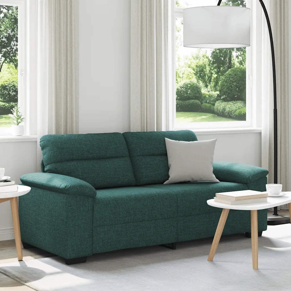 vidaXL Divano a 2 Posti Verde Scuro 140 cm in Tessuto