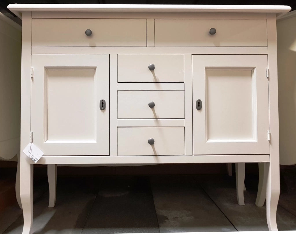 Madia credenza in legno bianco opaco 100x40x85h (1138) - Mobili 2G