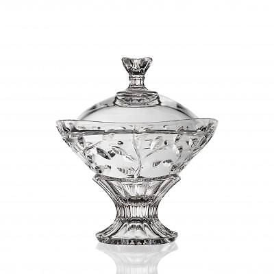 Scatola Bon Bon Decorativa in Vetro con Piede Laurus RCR Cristalleria