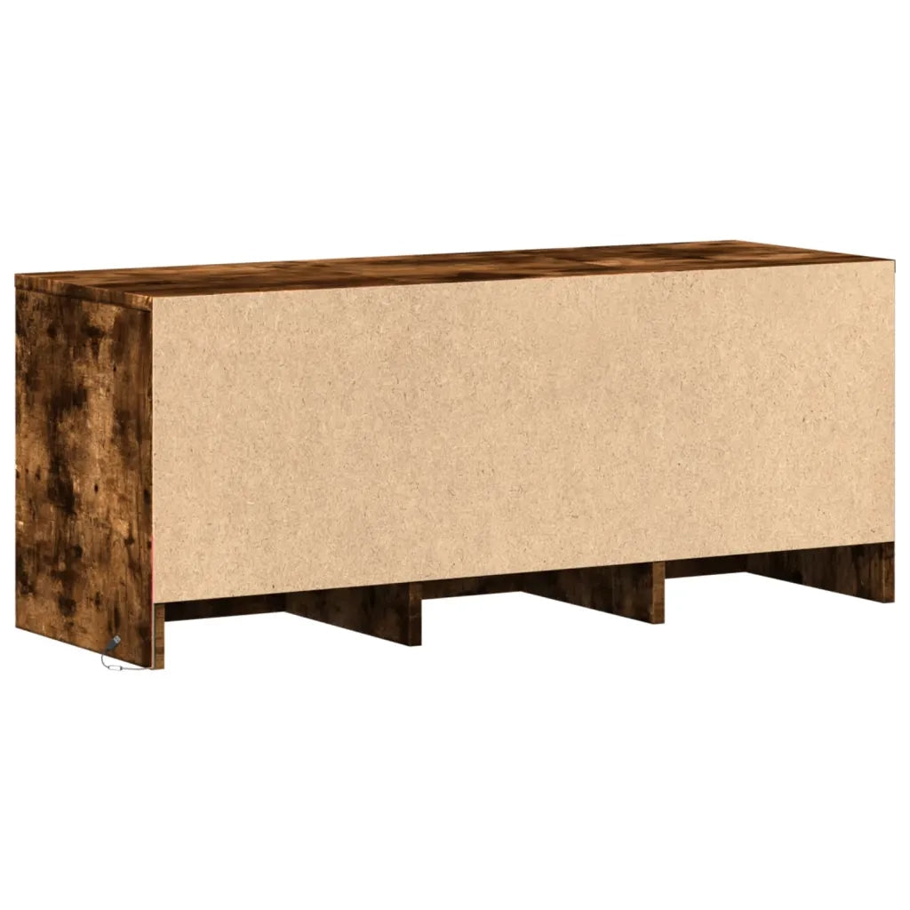 Mobile Porta TV con LED Rovere Fumo 97x34x40 cm in Truciolato